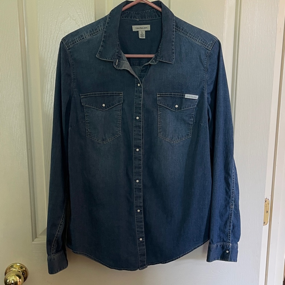 Calvin Klein Dark Blue Denim Shirt
